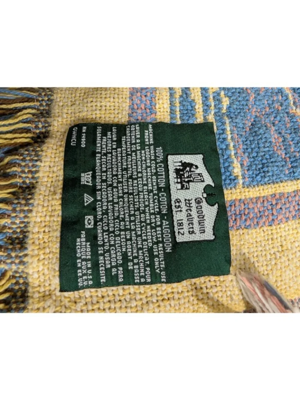 Goodwin Weavers Tapestry Throw Blanket Fringe Trim Nativity 46” X 55” Vintage